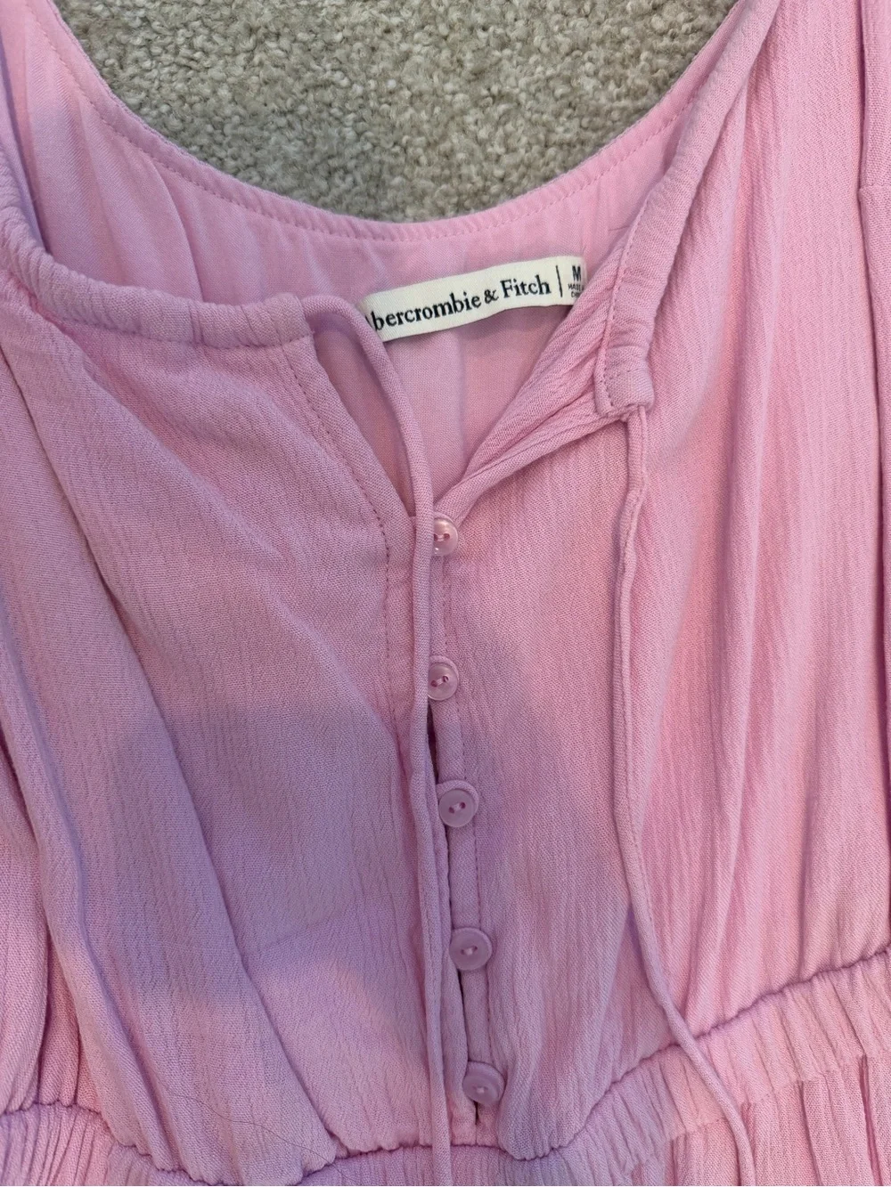 Abercrombie & Fitch Dusty Pink Tie-Front Maxi Dress